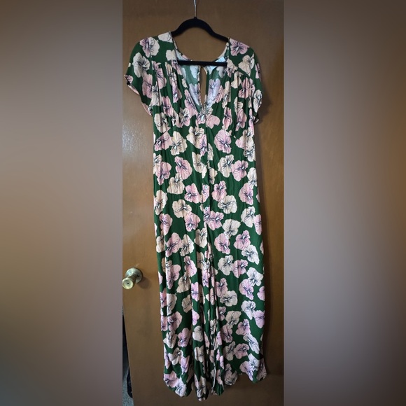 Ava Sky Green and Pink Floral Jumpsuit - Picture 2 of 2